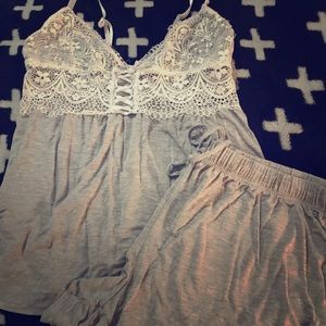 Daisy Fuentes corset tank and shorts pajama set
